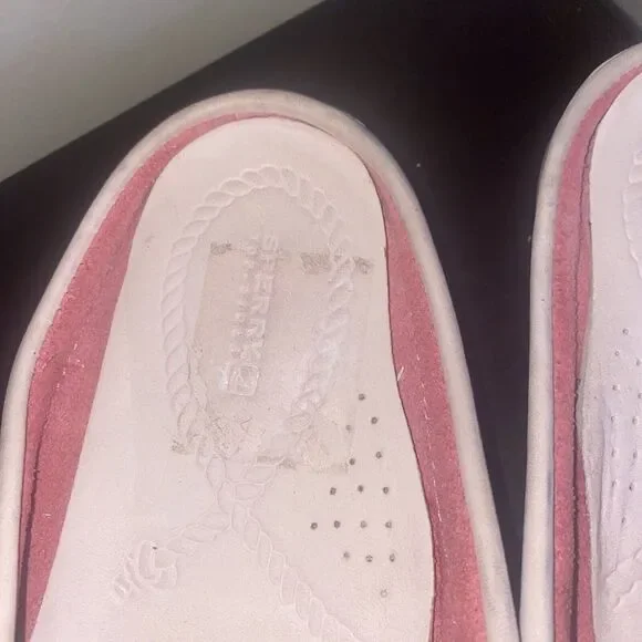 Sperry Top-Sider Pink Leather Suede Slides/Loafers - 9M Dolphin Shell Starfish - Picture 5 of 8